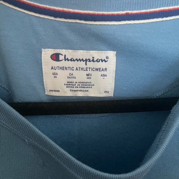 Plus size 3x blue champion sweatshirt, very soft and fleece lining - Picture 3 of 5